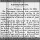 'The Plumas National' (Quincy, CA), 31 Mar 1888, p. 3. col. 3 -Funeral of William John Butson