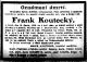 Frank Koutecky - Obituary in 'Denni Hlasatel' newspaper 1908-02-19