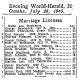 James Koutecky-Helen Vitek - Marriage Notice - Omaha 'Evening World-Herald' 26 Jul 1945 p. 21