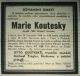 Marie (Tancous) Koutesky - Obituary 16 Nov 1944 Chicago 'Denni Hlasatel'