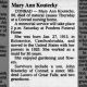 Obituary for Mary Ann Koutecky (Aged 86)