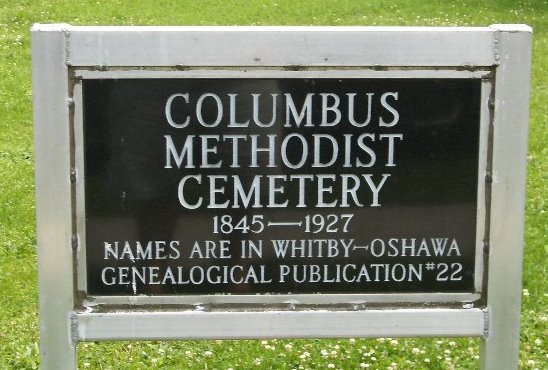 Columbus, Ontario Methodist Cemetery Sign