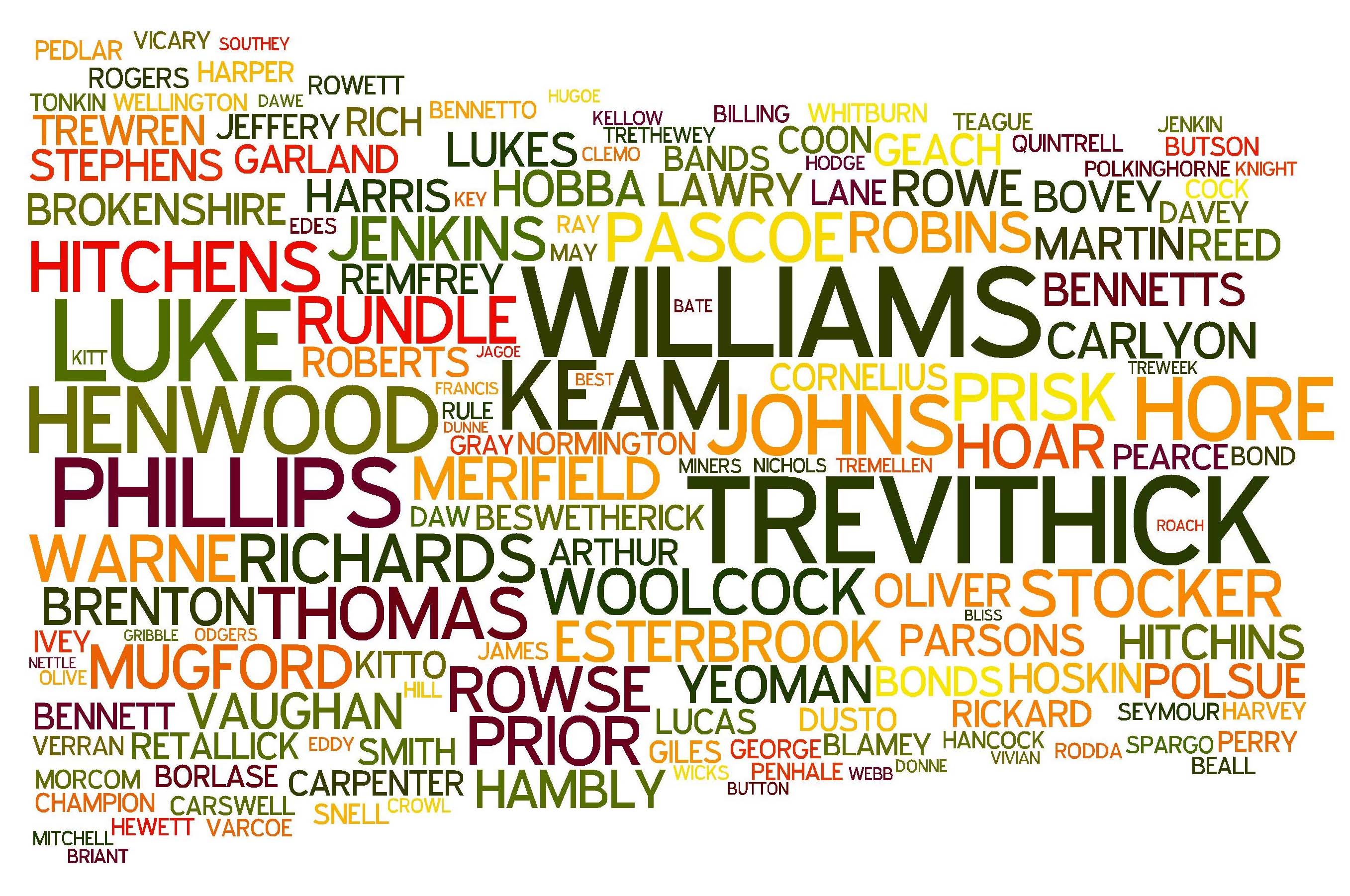 Wordle of St. Blazey Surnames